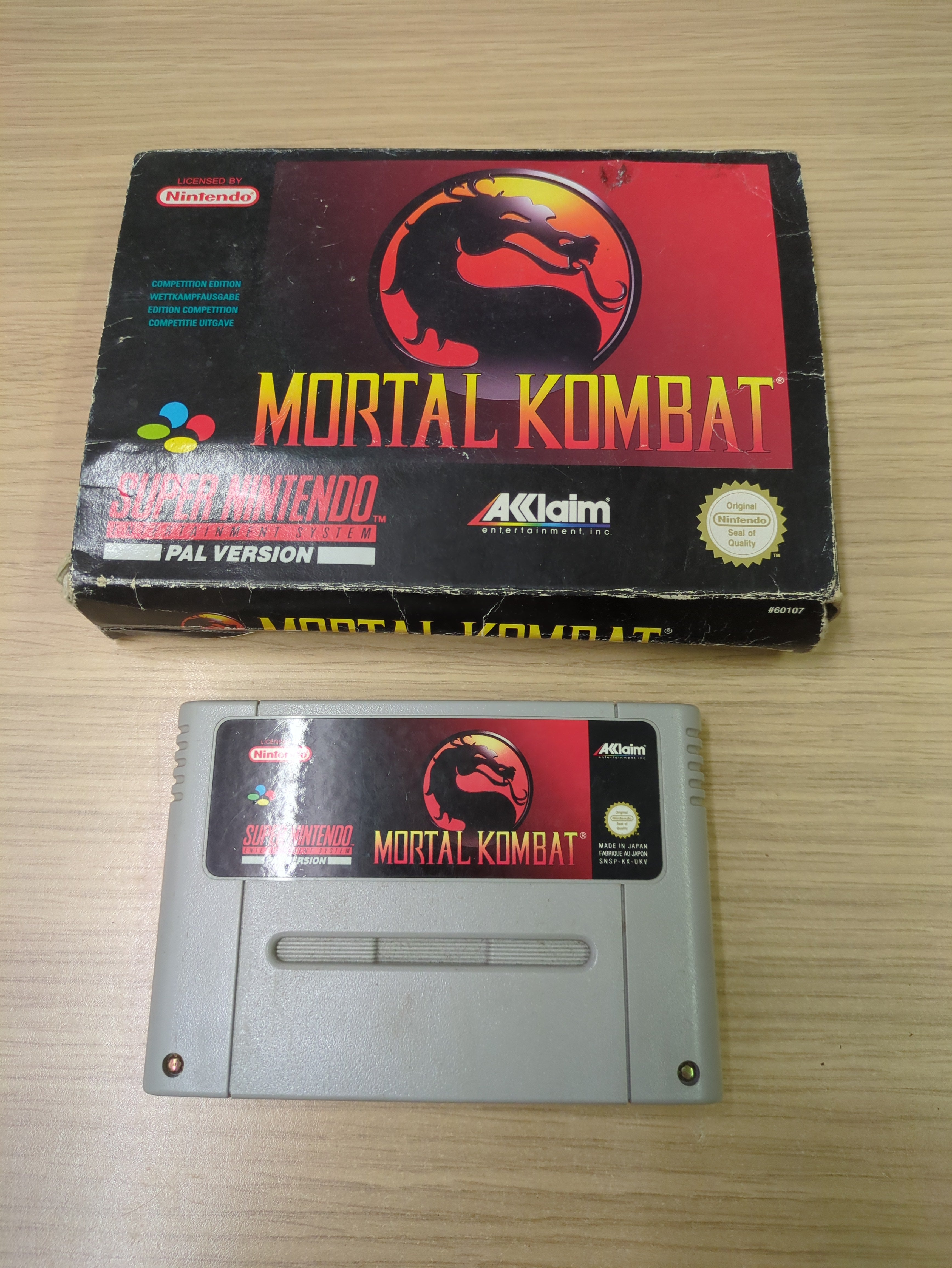 Mortal Kombat Super Nintendo SNES game Mortal Kombat Super Nintendo SNES game